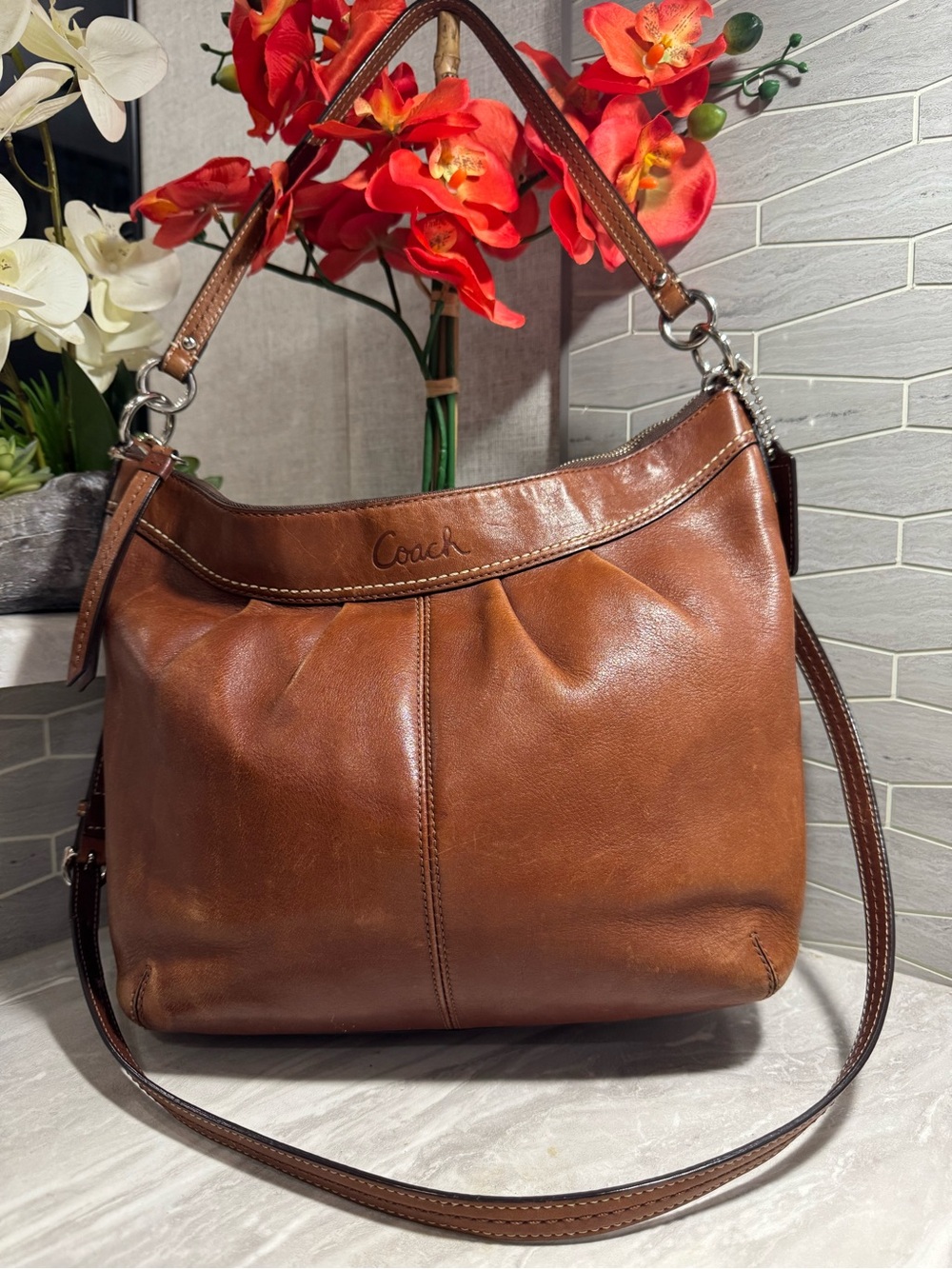 EUC Coach Cognac Leather Satchel with Original Hang Tag - True Coach Treasure